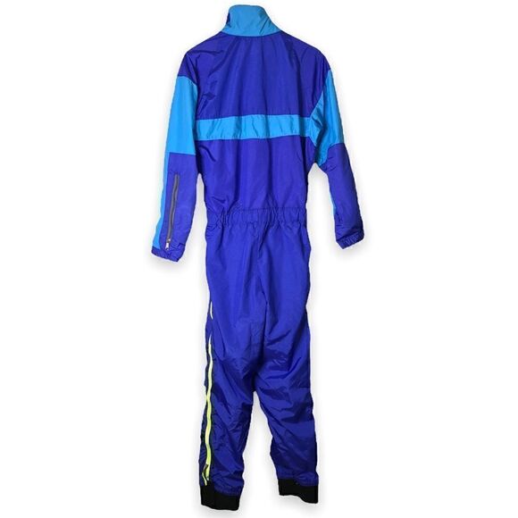 Vintage WILD THINGS Ski Snow Suit in Blue and Neon Yellow - Picture 8 of 15
